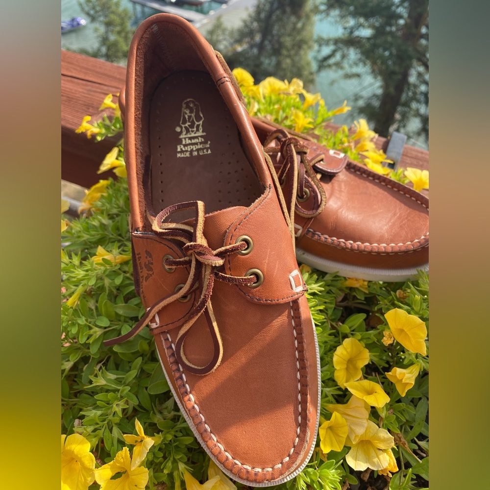 Vintage Nautical 80’s Hush Puppies 🐶 Original Leather Boat 👞 Shoes